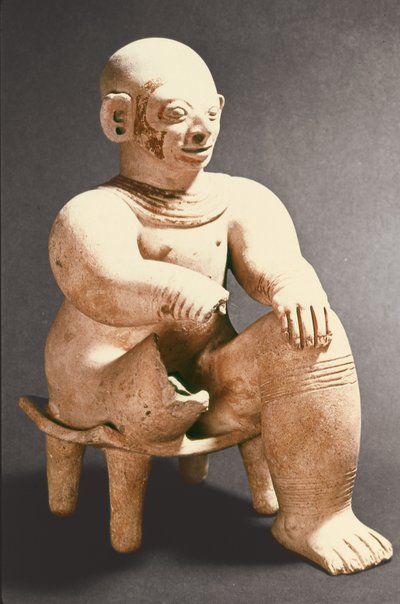 Zittende mannelijke figuur, Eldorado door Pre Columbian